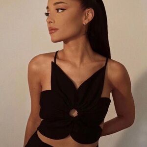 Cult Gaia Linen Rachel Flower Halter Top Sz M NWT